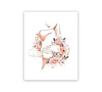 JIANGSHANDAIYOUCAIREN Poster peinture murale peinture à l'huile poitrine anatomie impression sein utérus fleurs images cadeaux clinique décoration de la maison sans cadre-B_50x70cm