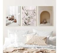 JIANGSHANDAIYOUCAIREN Vase Nature morte murale peinture à l'huile poster impression salon moderne décoration image sans cadre-30x40cmX3