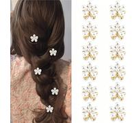 Jiangshaoshuai Lot de 12 mini pinces à cheveux en forme de fleur pour femme et fille