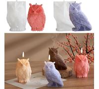 Jiangshaoshuai Lot de 2 moules à bougies en forme de hibou 3D en silicone, adapté pour la fabrication de bougies d'aromathérapie, de savon, de bricolage, etc