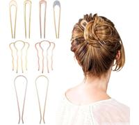 Jiangshaoshuai Lot de 8 pinces à cheveux dorées torsadées, style français, en métal, en forme de U, adaptées aux cheveux épais
