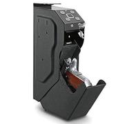 JIANGSS Coffre-Fort Portable pour Pistolets,Coffre-Fort pour Pistolets,étui pour Armes de Poing,avec Empreintes digitales, clé de Rechange, Verrouillage du Clavier, Noir, pour Table de Nuit, Chevet