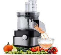 JIANGSS Coupe-Fruits électrique pour légumes, Machine de découpe multifonctionnelle, Viande hachée électrique 600 W/en dés/râpé/tranché, Hachoir à Fruits avec moules à découper de 6/8/10/13/15 mm