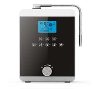 JIANGSS Machine de purificateur d'eau et ioniseur d'eau, Machine à Eau Acide alcaline PH 3-11, jusqu'à -800 mV ORP, électrode à 11 plaques, Filtre à Eau Tactile LCD à Nettoyage Automatique (Noir)
