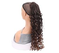 jianguohairsss Ponytail Extension Extension de queue de cheval tressée synthétique de 45 cm (18 pouces) avec pointes bouclées for femmes noires(T30)