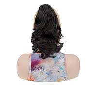 jianguohairsss Ponytail Extension Extension queue de cheval 10" à pince, queue de cheval courte ondulée, postiche synthétique aspect naturel for femmes(8#)