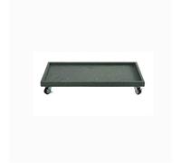 jianguohairsss Soucoupe rectangulaire for Plantes avec roulettes, Support de jardinière en résine for Plantes en Pot, Plateau de Base Flower Pot Drip Trays(Green,X-Large)
