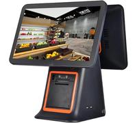 JIANGYUXINLI 15.6 Pouces Système de Point de Vente POS Caisse Enregistreuse à Double Ecran Tactile | Imprimante Thermique Intégrée Caisse Intelligente | pour Commerces de Détail et Restaurants