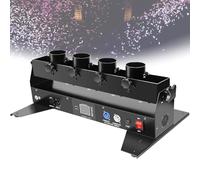 JIANGYUXINLI 4 Coups Machine à confettis électrique | Appareil de Projection de confettis | avec contrôle DMX et télécommande | pour Usage discothèque Mariage Concert et fête