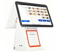JIANGYUXINLI Double Ecran Caisse Enregistreuse Tactile Système POS | 15.6 Pouces Ecran Tactile Caisse Intelligente Tout-en-Un avec Imprimante Thermique | pour commerces et Restaurants