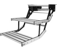 JIANGYUXINLI Escabeau Électrique Rétractable 12V et Pliable pour Camping-Car - Marchepied Aluminium avec Éclairage LED, Large et Antidérapante pour Vans et Caravanes de Voyage