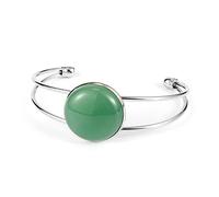 JIANGZ Bracelet Pierre Naturelle,Bracelet Ouvert Chic Bracelet en Pierre D'Aventurine Verte Naturelle Bracelet D'Amitié Bracelets De Chakra De Charme Réglable Cadeau Chanceux pour Les Femmes Hommes