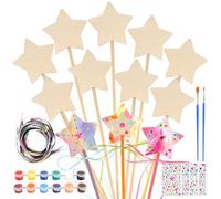 JIANGZHIB Lot de 12 baguettes magiques de bricolage - Baguettes magiques - Bricolage d'anniversaire d'enfant - Baguette magique pour enfants - Baguettes magiques en bois - Bricolage pour fées,