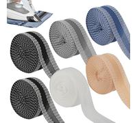 JIANGZHIB Lot de 6 rouleaux de ruban adhésif pour ourlet - 5 m x 2,5 cm - 5 couleurs - Ruban à repasser pour vêtements, rideaux - Sans couture - Forte adhérence pour pantalons, vêtements, tissus