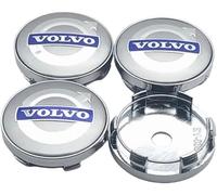 JIANGZP 4 Pièces Cache Moyeux pour Volvo S40 2004-2012 64mm, Cache Moyeux Cache de Roue Centrale Auto Cache Moyeu Central de Jante avec Logo,C