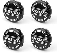 JIANGZP 4 Pièces Cache Moyeux pour Volvo V60 2011 2012-2018, Cache Moyeux Cache de Roue Centrale Auto Cache Moyeu Central de Jante avec Logo,Black-64mm