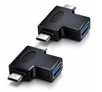 JiangZShangM 2PCS Adaptateurs OTG 2 en 1, Haute Performance, Adaptateur USB C vers USB et Adaptateur USB Micro b vers USB, Convertisseur USB 3.0 Compact en Alliage, pour Utilisateurs Mobiles