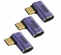 JiangZShangM 3PCS Paquet USB C 90 Degree Adapter, Adaptateur USB C vers USB C Coudé 40Gbps, 90 Degré Charge et Vidéo 8K, Coude Compact pour Ordinateur, Téléphone et Tablette