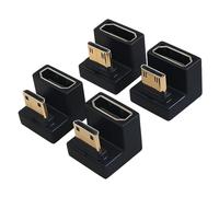 JiangZShangM 4PCS Adaptateur Mini HDMI vers HDMI, Connecteur Coudé 180° 48Gbps, Coupleur U Shape pour Caméra, PC Portable et Projecteur, Support 8K 60Hz, 4K 120Hz, eARC, 3D