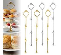JiangZShangM 6Sets Présentoir à Gâteaux Tiges, Présentoir a Gateau avec Tiges pour Stand à Gâteaux, Kit 2 ou 3 Étages pour Gâteau, Cupcakes, Presentoir Bonbon et Buffet Festif