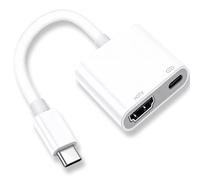 JiangZShangM Adaptateur USB C vers HDMI 4K 30Hz, Adaptateur HDMI USB C, Câble 2in1 USBC vers HDMI, USB C Adapter pour 16 15, S24, Projecteur et Moniteur, 2in1 USBC Adapter pour Affichage Étendu