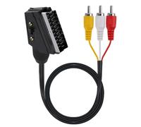 JiangZShangM Câble Péritel vers 3RCA Mâles de 1,5m, Câble Adaptateur Péritel Audio Vidéo Convertisseur pour TV, DVD, Magnétoscope, Système Home Cinéma, Transmission unidirectionnelle