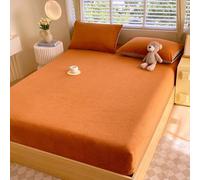 JIANINGHOME Drap-Housse 180x200,Drap-Housse Couvre-lit en Velours de Cristal Queen King Double