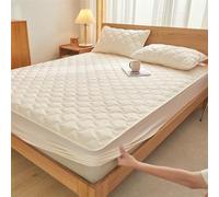 JIANINGHOME Drap-Housse de lit matelassé 120x190,Draps, Drap de lit épais matelassé avec Bande élastique Housse de Matelas en Velours literie de Luxe Reine Roi