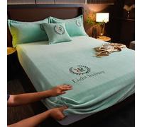 JIANINGHOME Drap-Housse en Castor 200x220 Drap-Housse Couvre-lit en Velours de Cristal Queen King Double