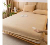 JIANINGHOME Drap Housse Flanelle 120x200,Drap-Housse Couvre-lit en Velours de Cristal Queen King Double