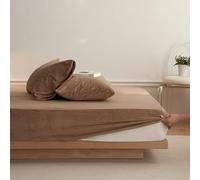 JIANINGHOME Drap Housse Flanelle 120x200,Drap-Housse Couvre-lit en Velours de Cristal Queen King Double