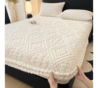 JIANINGHOME Drap Housse Flanelle 150x200,Drap-Housse Couvre-lit en Velours de Cristal Queen King Double