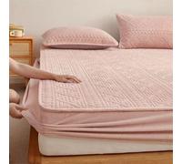 JIANINGHOME Drap Housse Flanelle 150x200,Drap-Housse Couvre-lit en Velours de Cristal Queen King Double