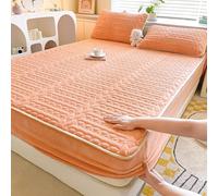 JIANINGHOME Drap Housse Flanelle 150x200,Drap-Housse Couvre-lit en Velours de Cristal Queen King Double