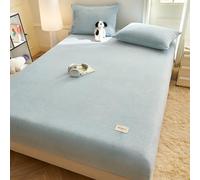 JIANINGHOME Drap Housse Flanelle 200x220,Drap-Housse Couvre-lit en Velours de Cristal Queen King Double