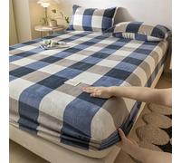 JIANINGHOME Drap Housse Flanelle 200x220,Drap-Housse Couvre-lit en Velours de Cristal Queen King Double