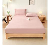 JIANINGHOME Drap-Housse Hiver 150x200 Rose pâle Lit King Size