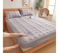 JIANINGHOME Drap Housse matelassé 120x195,Profond Matelassé Matelas Protecteur Drap Couverture Topper Literie