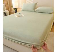 JIANINGHOME Draps-Housses en Peluche 120x200 Drap-Housse Couvre-lit en Velours de Cristal Queen King Double