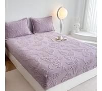 JIANINGHOME Hiver Thermo Fleece Drap-Housse 100x190 Hiver Chaud Flanelle Bande élastique,Drap Housse Super Doux Confortable King Size
