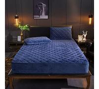 JIANINGHOME Hiver Thermo Fleece Drap-Housse,120x190,Hiver Chaud Flanelle Bande élastique Drap Housse Housse de Matelas imprimé Floral Peluche Super Doux Confortable Drap de lit King Size