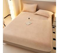 JIANINGHOME Hiver Thermo Fleece Drap-Housse 150x200 Drap-Housse Couvre-lit en Velours de Cristal Queen King Double