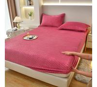 JIANINGHOME Hiver Thermo Fleece Drap-Housse 180x200 Hiver Chaud Flanelle Bande élastique,Drap Housse Super Doux Confortable King Size