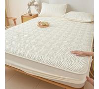 JIANINGHOME Protège Matelas Imperméable 150x190 Drap-Housse matelassé La Microfibre Douce s'adapte Parfaitement