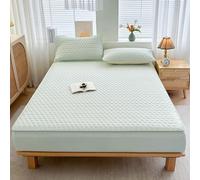 JIANINGHOME Protège Matelas Imperméable 200x220 Vert Drap-Housse matelassé de Profondeur, Doux et Respirant, Lavable en Machine