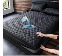 JIANINGHOME Protège Matelas Imperméable 90x200 Noir Drap-Housse matelassé La Microfibre Douce s'adapte Parfaitement