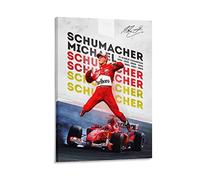 JIANJIE Poster artistique Michael Schumacher Greatest Racer avec autographe inspirant Poster d'art cool Peinture murale sur toile