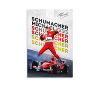 JIANJIE Poster artistique Michael Schumacher Greatest Racer avec autographes inspirants sur toile - Art mural - Scroll Pi