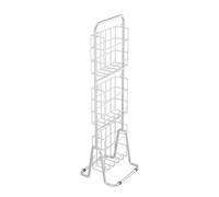 jianjunchaling Brochure Display Stand Présentoir à brochures, porte-journaux et magazines, rangement au sol, étagères à journaux en métal rétro for bureau(White)