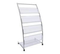 jianjunchaling Brochure Display Stand Présentoir de brochures à 4 niveaux for bureau, magazine, catalogue, documentation, portable, for bureaux et salons professionnels